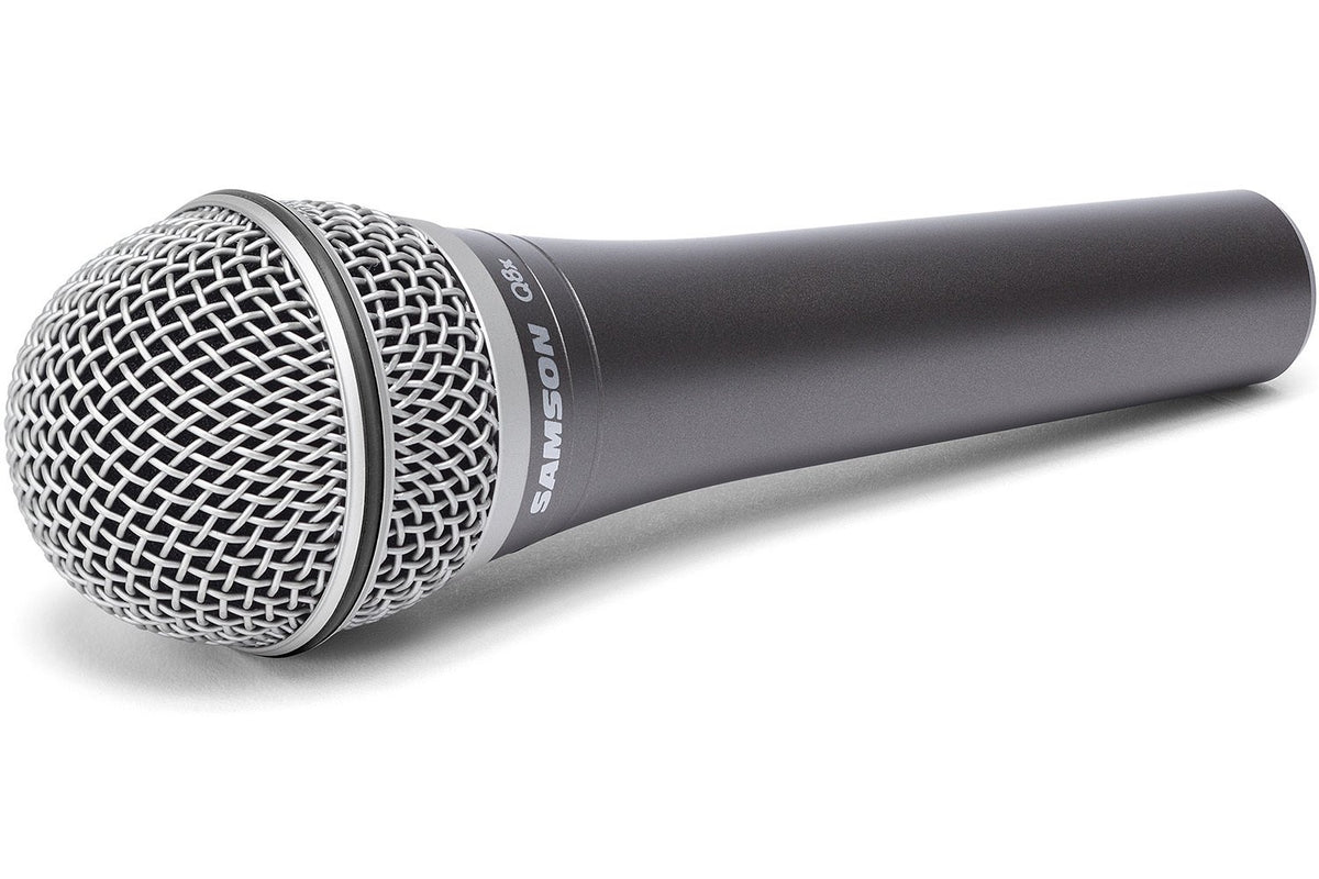 Samson Q8X Dynamic Supercardioid Handheld Microphone | Supercardioid dynamic microphone with neodymium element and shockmount for vocals, drums and guitar cabinets