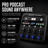 Zoom PodTrak P4next Podcast Recorder Bundle with 2xZDM-1 Mic Packs | Includes 2 Zoom ZDM-1 Podcast Mic Packs: 2 microphones, 2 headphones, 2 tripods, 2 windscreens and 2 XLR cables.