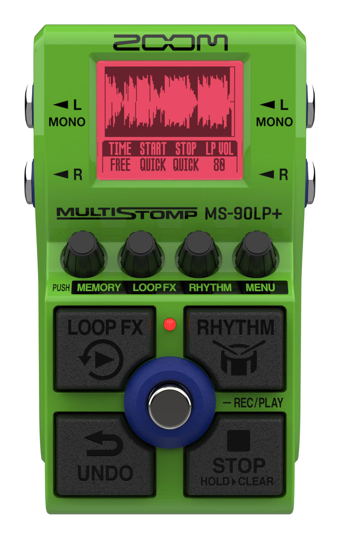 Zoom MS-90LP+ MultiStomp Looper with 90-Min Loops & High-Fidelity Audio | 13-Hours of Recording, Backlit LCD, Rhythm Patterns, MIDI, For Guitarists and Keyboardists