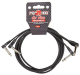 Pig Hog PHLSK3BK Low Profile Patch Cables 3ft 2pk