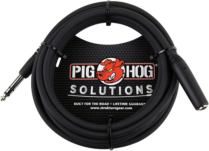 Pig Hog PHX14-25 1/4" TRSF to 1/4" TRSM Headphone Extension Cable, 25 Feet