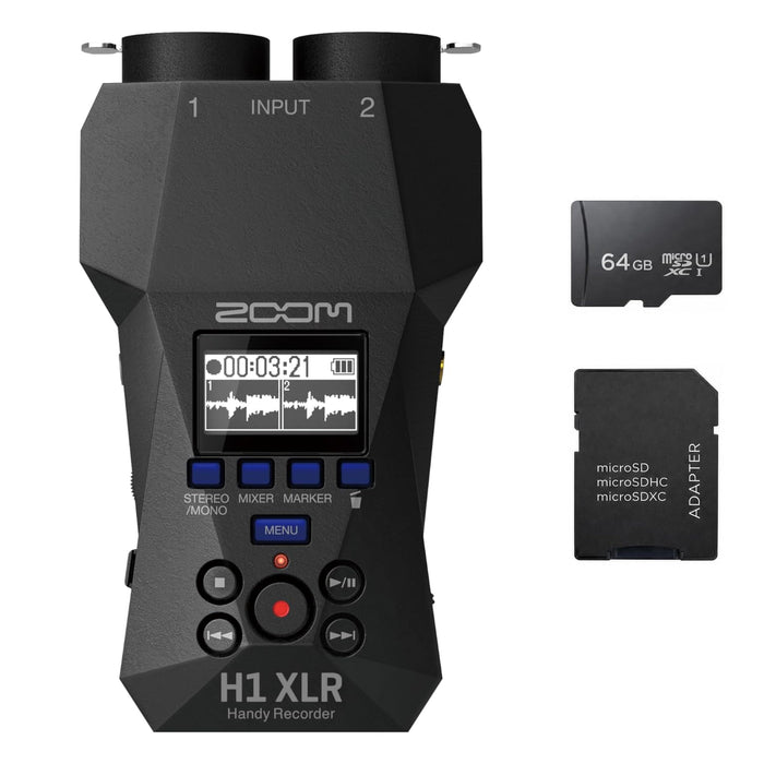 Zoom H1 XLR Recorder and SD Card Bundle Options