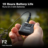 Zoom F2 Lavalier Recorder for Weddings, Filmmaking & Content Creators | 32-Bit Float Body-Pack Recorder, SD Card Recording; Battery Powered; Includes Lavalier Mic