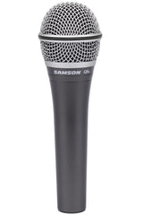 Samson Q8X Dynamic Supercardioid Handheld Microphone | Supercardioid dynamic microphone with neodymium element and shockmount for vocals, drums and guitar cabinets