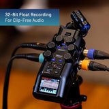 Zoom H6studio 8-Track 32-Bit Float Recorder Bundle with APH-6st Accessories | Includes Zoom APH-6st Accessory Pack with hairy windscreen, padded case, AC adapter and USB-C cable.
