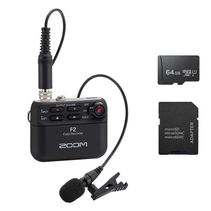 Zoom F2 Recorder and SD Card Bundle Options