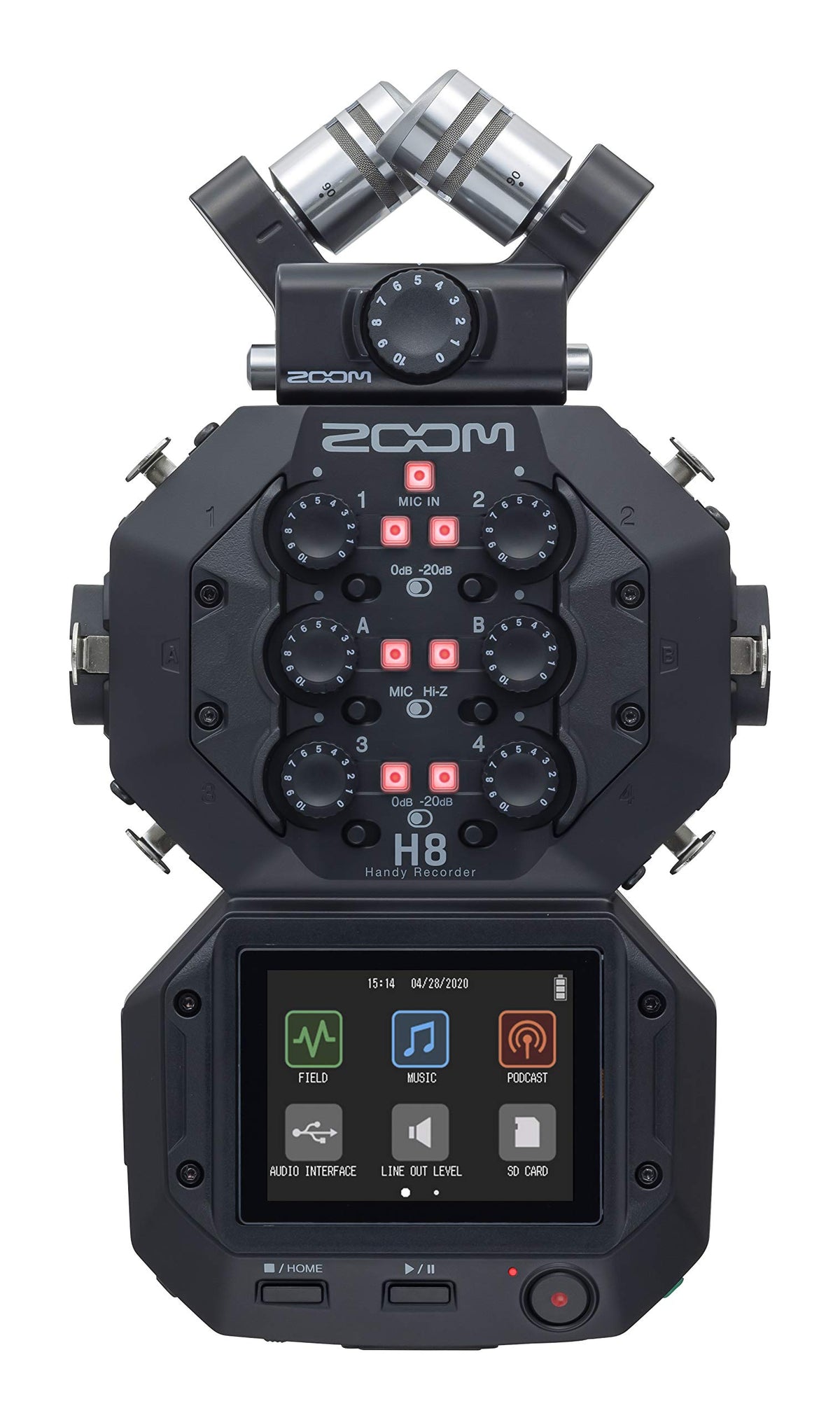 Zoom H8 Recorder for Musicians, Podcasters & Filmmakers | 12 Tracks, Stereo Mics, 6 Inputs, Touchscreen, USB Audio Interface, Battery Powered