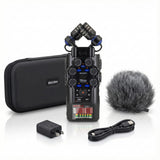 Zoom H6studio 8-Track 32-Bit Float Recorder Bundle with APH-6st Accessories | Includes Zoom APH-6st Accessory Pack with hairy windscreen, padded case, AC adapter and USB-C cable.