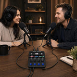 Zoom PodTrak P4next Podcast Recorder Bundle with 2xZDM-1 Mic Packs | Includes 2 Zoom ZDM-1 Podcast Mic Packs: 2 microphones, 2 headphones, 2 tripods, 2 windscreens and 2 XLR cables.