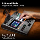 Zoom PodTrak P8 Podcast Recorder with 6 XLR Inputs & Sound Pads | 6 Headphone Outputs, Phone Input, Sound Pads, Onboard Editing, USB Audio Interface, Battery Powered for Podcasters