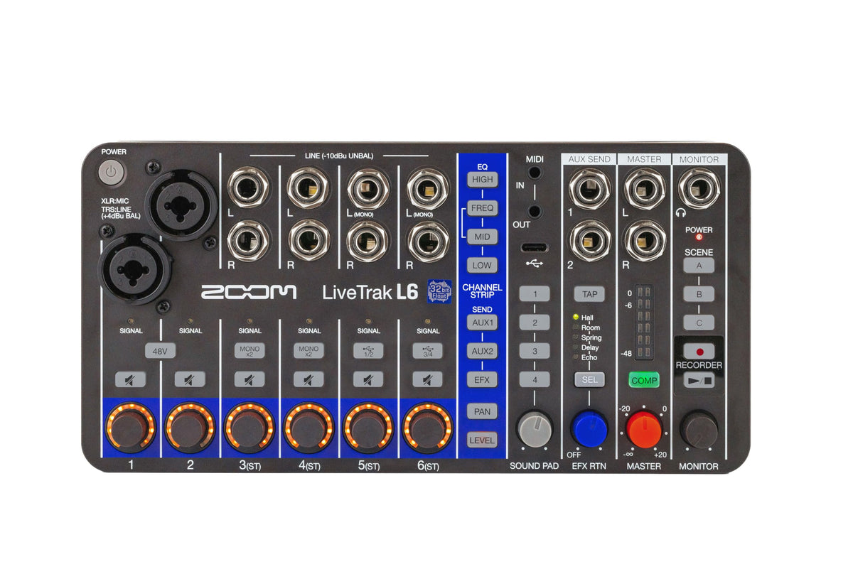Zoom LiveTrak L6 Mixer Recorder Options