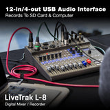 Zoom LiveTrak L-8 Battery Powered Mixer/Recorder for Musicians & Podcasters | 6 Combo + 2 Stereo Inputs, 4 Headphone Outputs, Sound Pads, Phone Input, USB Audio Interface