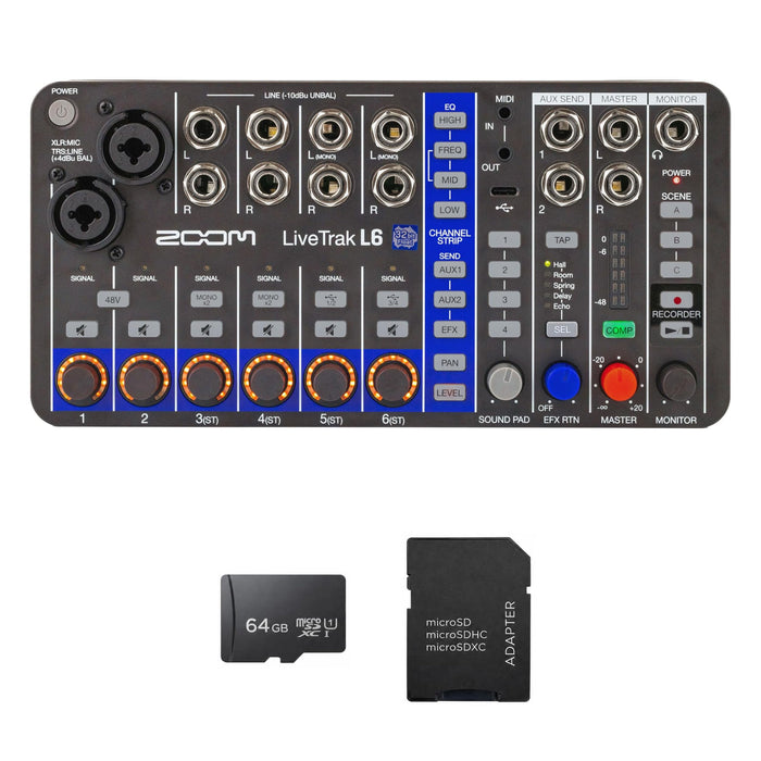 Zoom LiveTrak L6 Mixer Recorder Options