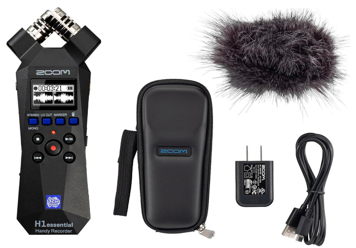 Zoom H1essential Stereo Handy Recorder with 32-Bit Float, Accessibility, X/Y Microphones, Record to SD Card, USB Microphone, Portable, for Musicians, Podcasters, Filmmakers