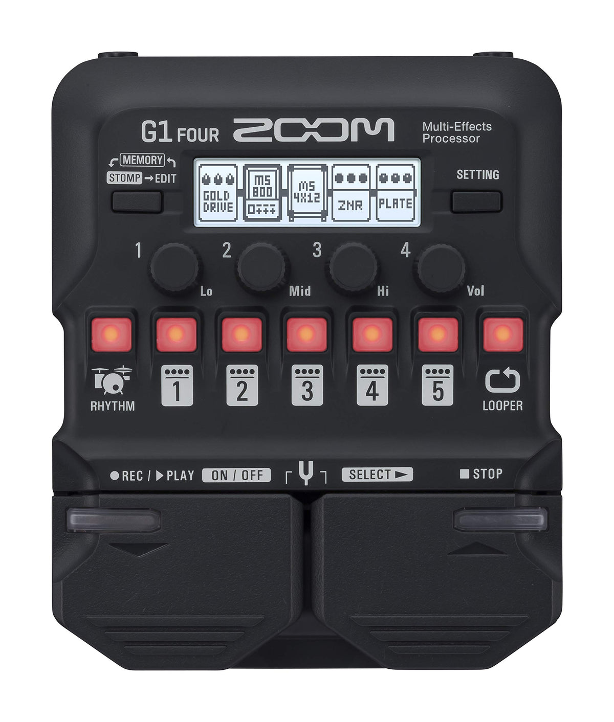 Zoom G1 Four Guitar Multi-Effects Processor | 70+ Effects, Amp Modeling, Looper, 68 Rhythm Patterns, Tuner, Battery Powered