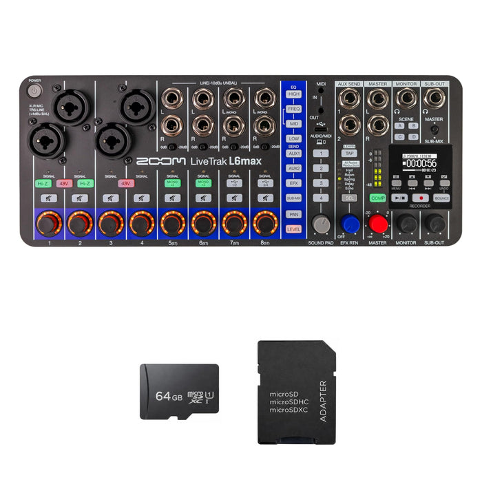 Zoom LiveTrak L6max 12-Channel Portable Digital Mixer and Recorder