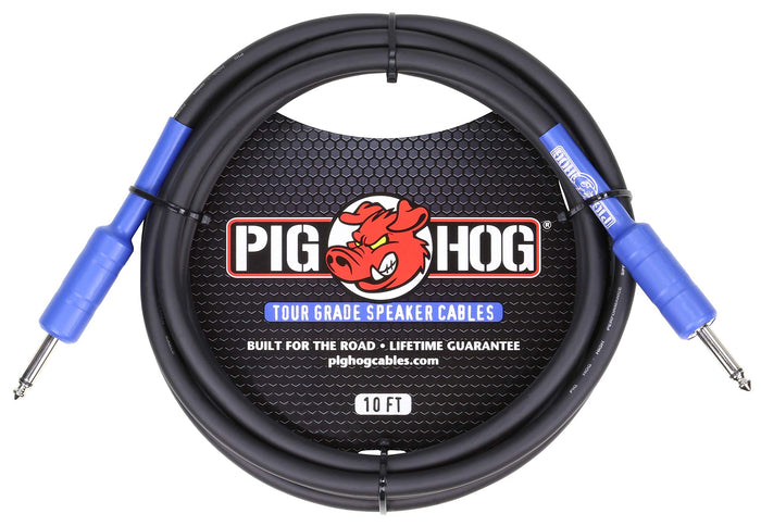 Pig Hog PHSC10 High Performance 14 Gauge 9.2mm 1/4" Speaker Cable, 10 Feet