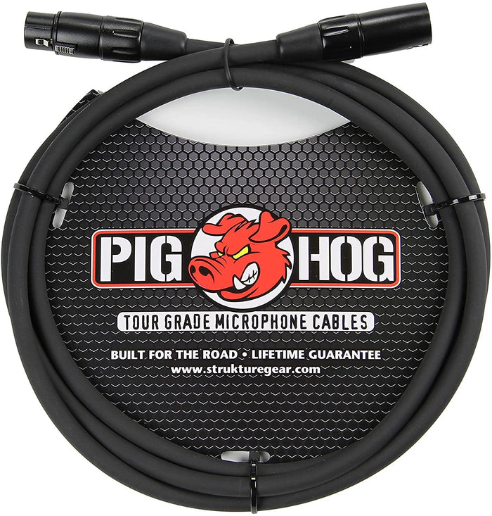 Pig Hog PHM6 High Performance 8mm XLR Microphone Cable, 6 Feet | 8mm XLR cable with 6ft length and stress relief for recording, touring and live sound