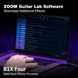 Zoom B1X Four Bass Multi-Effects with Expression Pedal & 70+ Effects | Amp Modeling, Looper, Rhythm Section, Tuner, Battery Powered